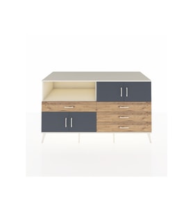 Kronos Konsol 2 Raflı 4 Çekmeceli 4 Kapaklı 176x59x99 Aytaşı-Antrasit/Çam