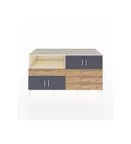 Kronos Konsol 2 Raflı 4 Çekmeceli 4 Kapaklı 176x59x99 Aytaşı-Antrasit/Çam