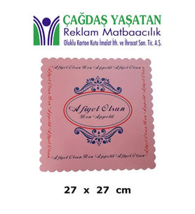 Karton Pasta Altlığı Pembe 27 X 27 100 Adet - 058