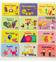 Ilk Kitaplarım Türkçe Ingilizce Temel Kelimeler Kitapları 12'li Set 10,5x15cm