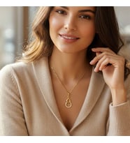 XUPİNG JEWELRY SONSUZLUK AŞK TAŞLI KOLYE (Altın)