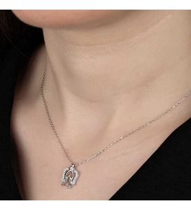 Swarovski Taşlı Gümüş Melek Bayan Kolye