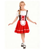 Oktoberfest Alman Kadın Kostümü (Kırmızı)