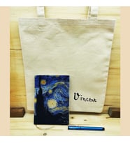 Vincent Van Gogh Set 7 - Defter-Kalem-Kanvas Çanta 1