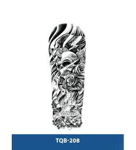 TQB-208 KARTAL VE KURUKAFA DESEN GEÇİCİ KOL DÖVMESİ-TATTO