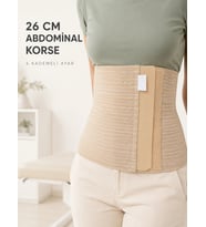 Abdominal Doğum Sonrası Korse 26 cm Geniş 4 Kademeli Cırtlı Ayarlanabilir