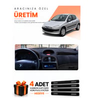 PEUGEOT 206 BÜYÜK EKRANLI (1998-2009) Uyumlu Torpido Koruma Örtüsü Oto Kılıfı - Siyah