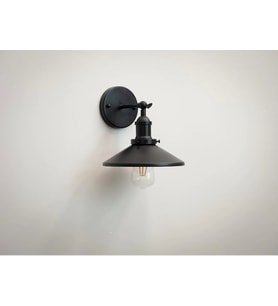 RİOLİGHT RETRO,RUSTİK,VİNTAGE SİYAH 1XE27 DUYLU METAL DUVAR APLİK ŞAPKA ÇAPI:23CM