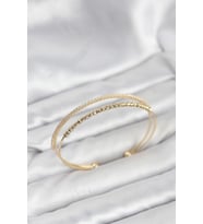 Dorika Model Pirinç Gold Renk Kadın Bileklik - Tj-Bb8249