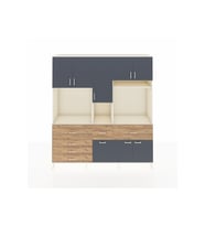 Hyperion Dolap 10 Raflı 6 Çekmeceli 8 Kapaklı 220x44x243 Aytaşı-Antrasit/Çam