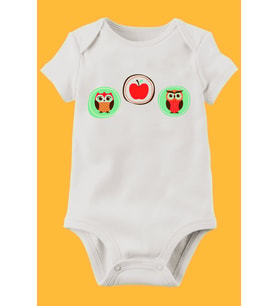Unisex Bebek Beyaz Organik Baskılı Pamuklu Body