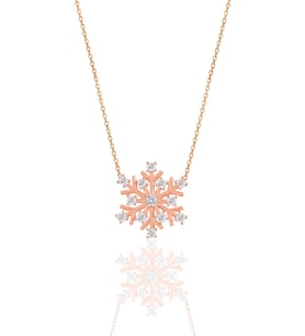 Söğütlü Silver Gümüş rose zirkon taşlı kartanesi kolye