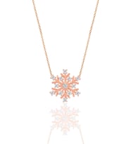 Söğütlü Silver Gümüş rose zirkon taşlı kartanesi kolye