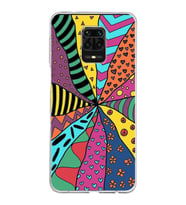 PrintiFy Xiaomi Redmi Note 9 Pro ile Uyumlu 1mm Slim Fit Retro Colors 4 Baskılı Şeffaf  Kılıf