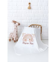 Pia Baby Premium %100 Pamuk Çift Kat Penye Bebek Battaniyesi 80x80 cm 5021-11 (Krem)