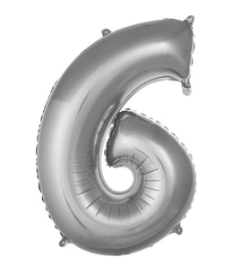 Gümüş 6 Rakam Folyo Balon 36 cm 1 Adet