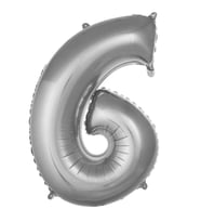 Gümüş 6 Rakam Folyo Balon 36 cm 1 Adet