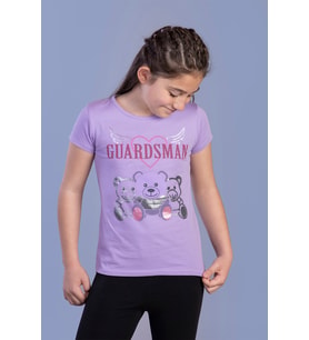 Toontoy Kız Çocuk Baskılı Tişört (Lila)