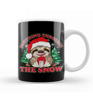 Cute Slothing Through the Snow Christmas Sloth Kupa Bardak Porselen
