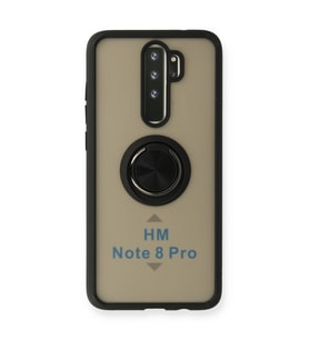 Xiaomi Redmi Note 8 Pro Kılıf Montreal Yüzüklü Silikon Kapak - Siyah