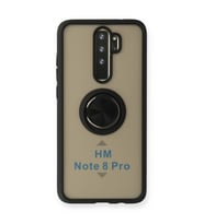 Xiaomi Redmi Note 8 Pro Kılıf Montreal Yüzüklü Silikon Kapak - Siyah