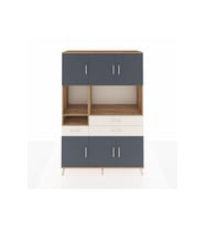 Hyperion Dolap 9 Raflı 3 Çekmeceli 6 Kapaklı 132x44x195 Çam-Antrasit/Aytaşı