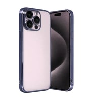iPhone 15 Pro Max Kamera Korumalı Lensli Silikon - Lacivert