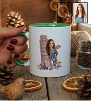 Kişiye Özel Karikatürlü Pisa Kulesi Kupa Bardak Doğum Günü Hediyesi