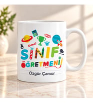 Sınıf Öğretmenine Özel İsimli Kupa Bardak – Öğretmenler Günü Hediyesi