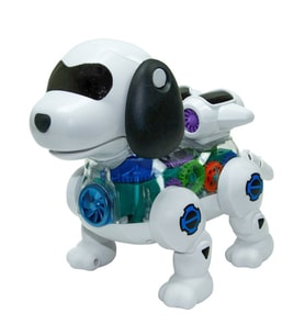 Işıklı Müzikli ve Hareketli Robot Köpek Beyaz Renkli - Mavi Su Dünyası (Çok Renkli)