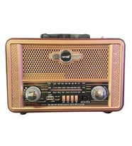 Mcg® Retro, Nostaljik, Ahşap Tasarım Bluetooth Hoparlörlü, Şarjlı, Taşınabilir Otantik Tasarımlı FM/AM Destekli Radyo NS8098