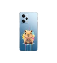 Redmi Note 12 Pro 5G ile Uyumlu Splash Kapibara Tasarımlı Şeffaf Silikon Kılıf
