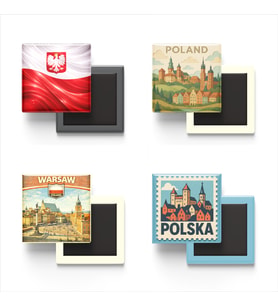 Buzdolap Magnetleri - Polonya Varşova - Poland - 4'lü Set Magneti