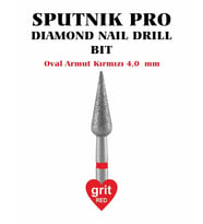Elmas Oval Armut Freze Kırmızı Çap 4,0mm