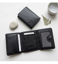 %100 Hakiki Deri Minimalist Katlanır Bozuk Paralı Mıknatıs Kapamalı Erkek Cüzdan