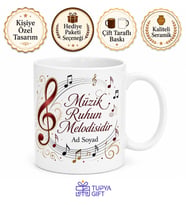 Müzisyen Nota Kupa Bardak Sol Anahtarı Müzik Aşığı Hediye Enstrüman Sahne Ritim Melodi