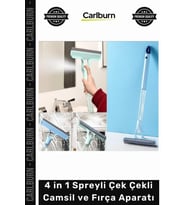 Özel Üretim Pratik Mikrofiber Bezli Profesyonel Yüzey 4 in 1 Spreyli Çek Çekli Camsil Fırça Aparatı