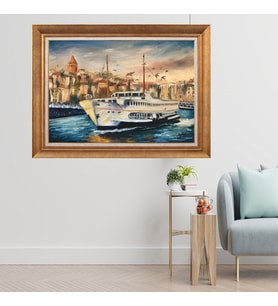 Altın Paspartulu Çerçeveli Tablo C836 (Gold)