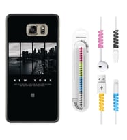 Samsung S7 Edge S20 Fe Plus Ultra S21 S22 Kılıf Kablo Koruma Spiral Silikon New York 1612
