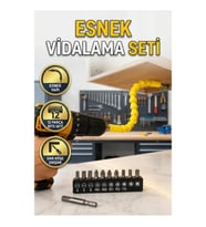 12 Parça Akrobat Bits Vidalama Seti Esnek Uçlu Çok Amaçlı Kullanım
