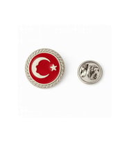 Atatürk Ay Yıldız Silüeti Gold Rozet  Kadın & Erkek Parlak Metal Yaka Rozeti