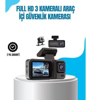 3 Kameralı Araç İçi Kayıt Cihazı 1080p Full Hd Gece Görüşlü Ve Wi-fi Bağlantılı