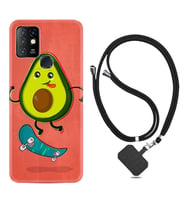 INFINIX Hot 8 9 10 11S Hot 10 Play 10T Kılıf Boyun Askılı Silikon Avokado Skate 1741