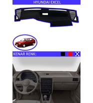 Hyundai Excel Için Uygun Torpido Koruma Halısı Siyah Kenar Renk Mavi