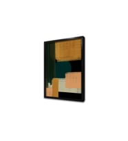 Sarı Yeşil Soyut Çerçeveli Mdf Tablo
