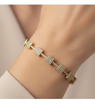 STİL İNCİSİ/XUPING JEWELRY AVAİA ZİRKON TAŞLI BİLEKLİK (Altın Rengi)