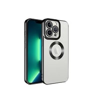 Apple iPhone 14 Pro Uyumlu Kılıf Kamera Korumalı Logo Gösteren Zore Omega Kapak (Siyah)