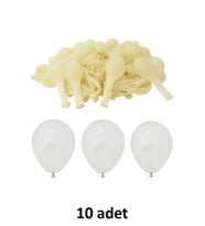 Şeffaf Balon 12" - 30 cm Lateks Şeffaf Renk Balon 10'lu Paket