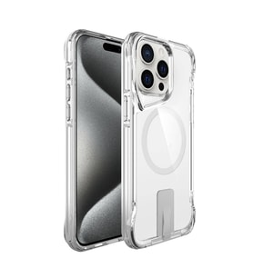iPhone 15 Pro Max Kılıf Magsafe Şarj Özellikli T-Max Standlı Kılıf (Renksiz)