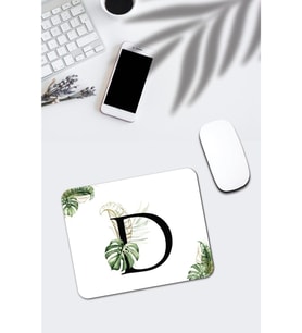 Tropik Desenli D Harfli Dikdörtgen Mouse Pad Uyumlu